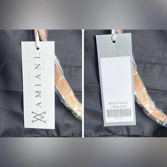 Amiani (AS IS) NWT large black/gold tote retail $200 purse - Picture 10 of 17